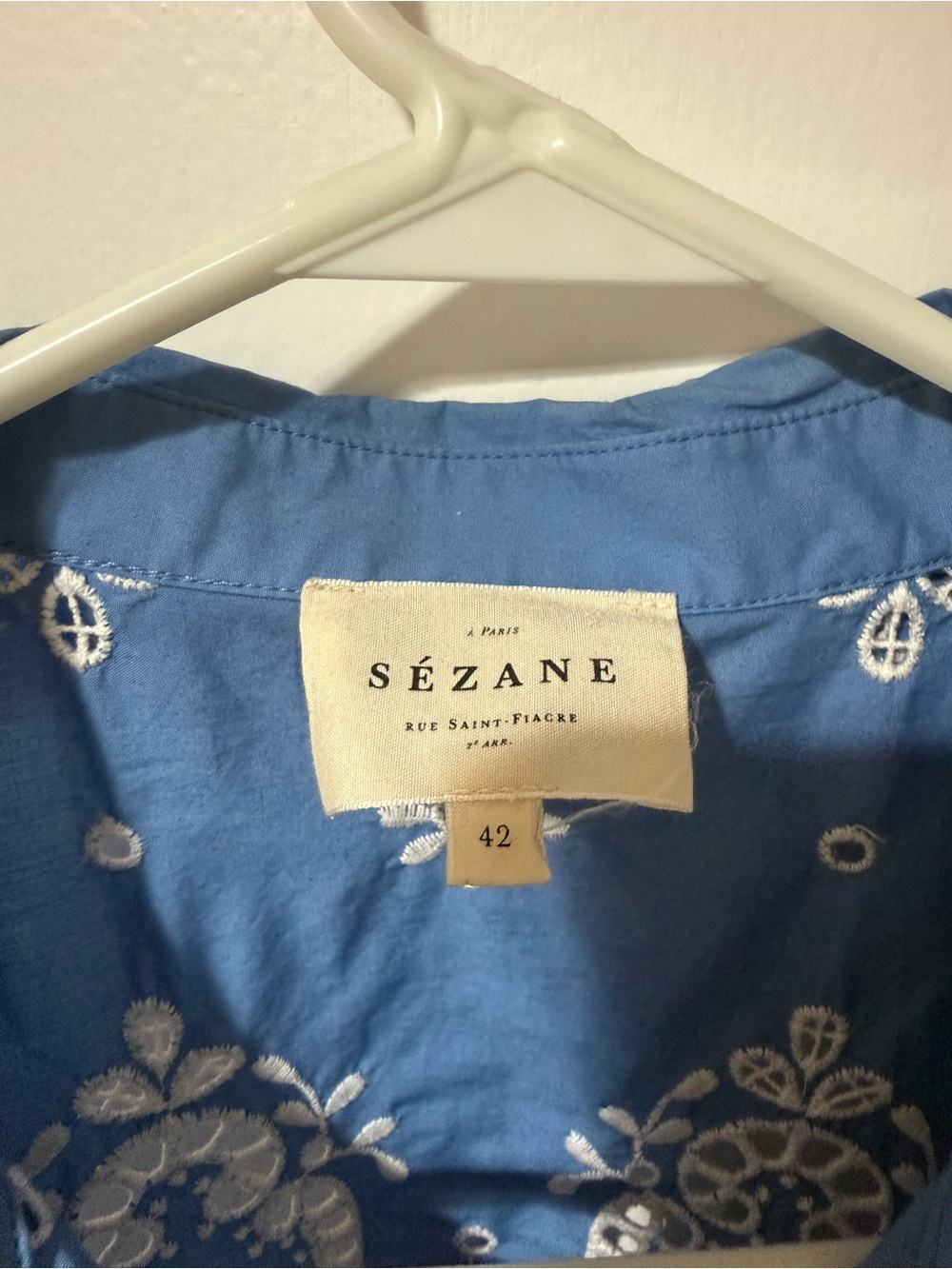 Sezane Elvira Blouse in blue - Picture 3 of 5
